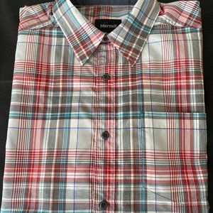 Marmont Men's Classic Plaid Button Up Chest Pocket Shirt LG